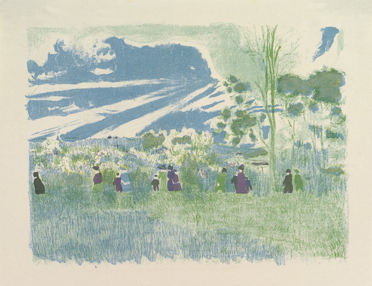 À Travers Champs (Über die Felder), aus der Serie Landschaften und Innenräume von Edouard Vuillard