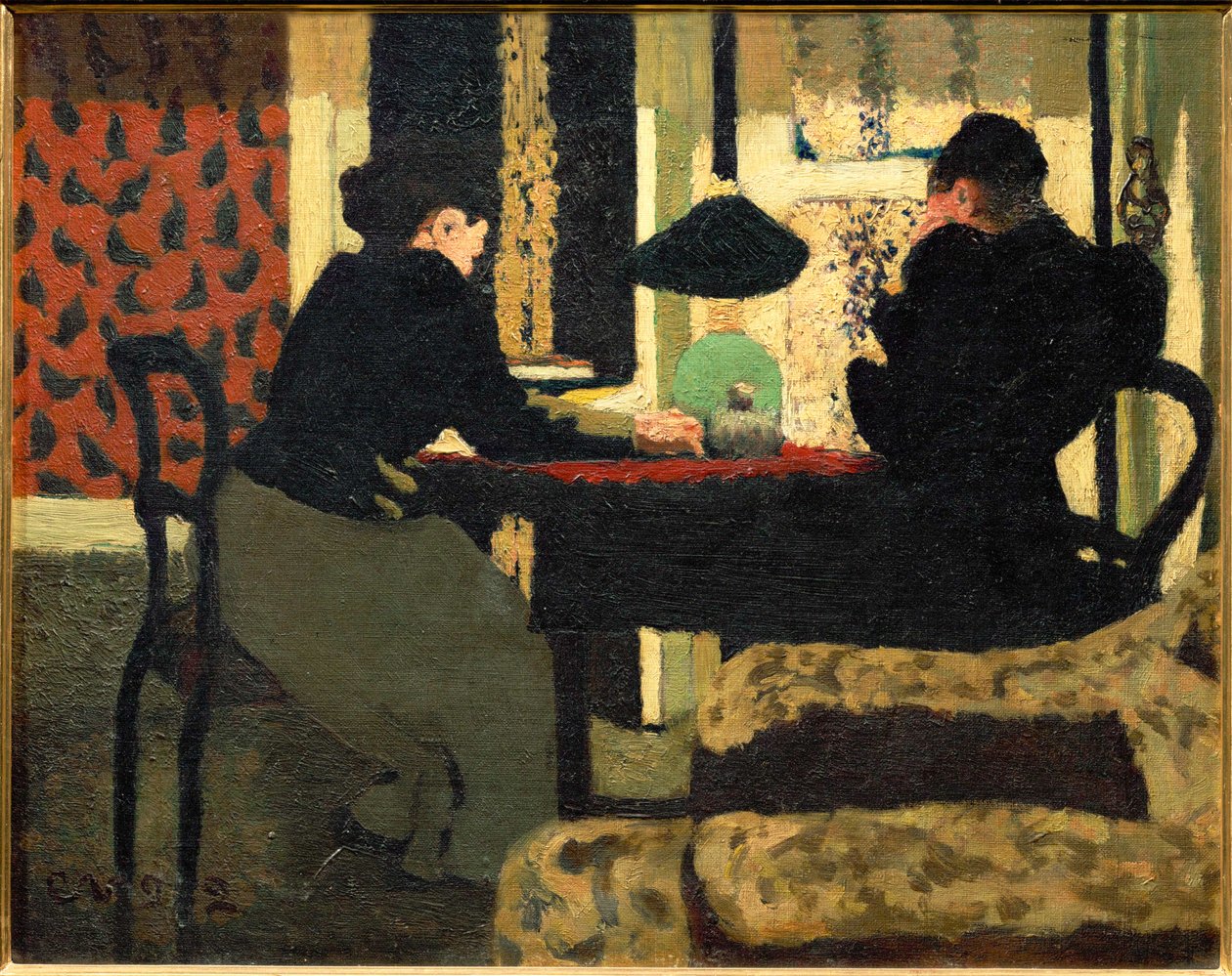 Zwei Frauen unter einer Lampe von Edouard Vuillard