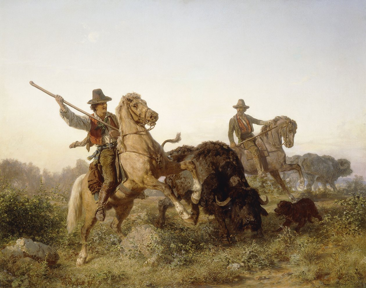 Wasserbüffel hüten, 1862 von Edouard van den Bosch