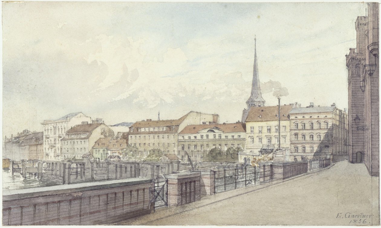 Mühlendamm und Burgstraße in Berlin von Eduard Gaertner