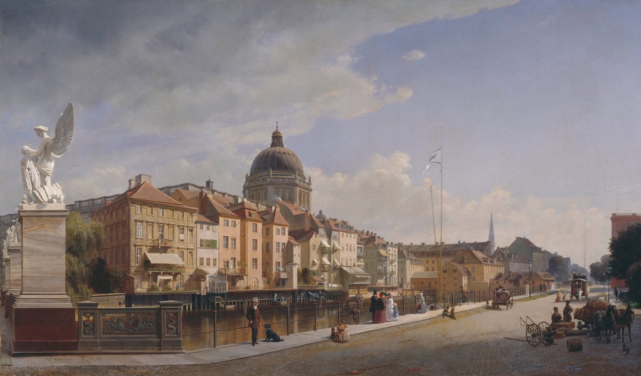 Rückansicht der Häuser an der Schloßfreiheit von Eduard Gaertner