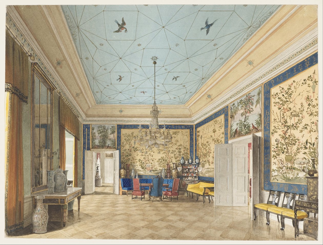 Der Chinesische Saal im Königlichen Palast, Berlin von Eduard Gaertner