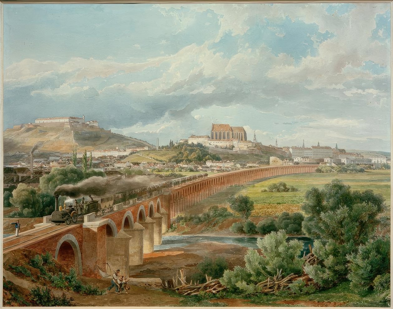 Eisenbahnviadukt (Viadukt der Brünner Zweigbahn der Kaiser Ferdinands-Nordbahn) von Eduard Gurk