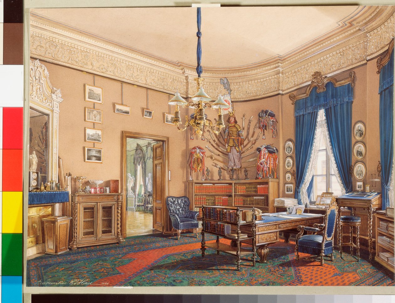 Interieurs des Winterpalastes - Das Arbeitszimmer des Kronprinzen Nikolai Alexandrowitsch von Eduard Hau
