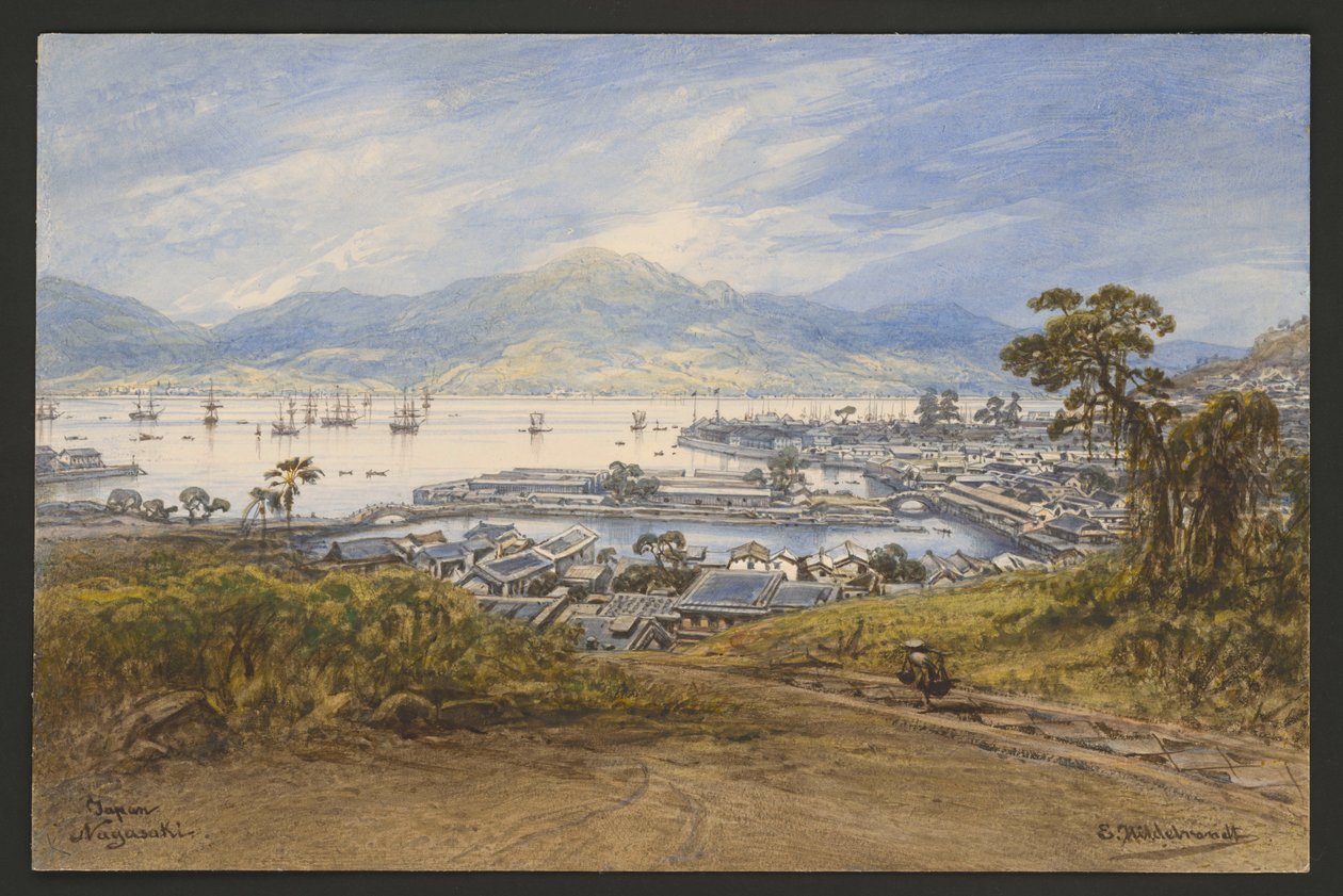Bucht von Nagasaki von Eduard Hildebrandt