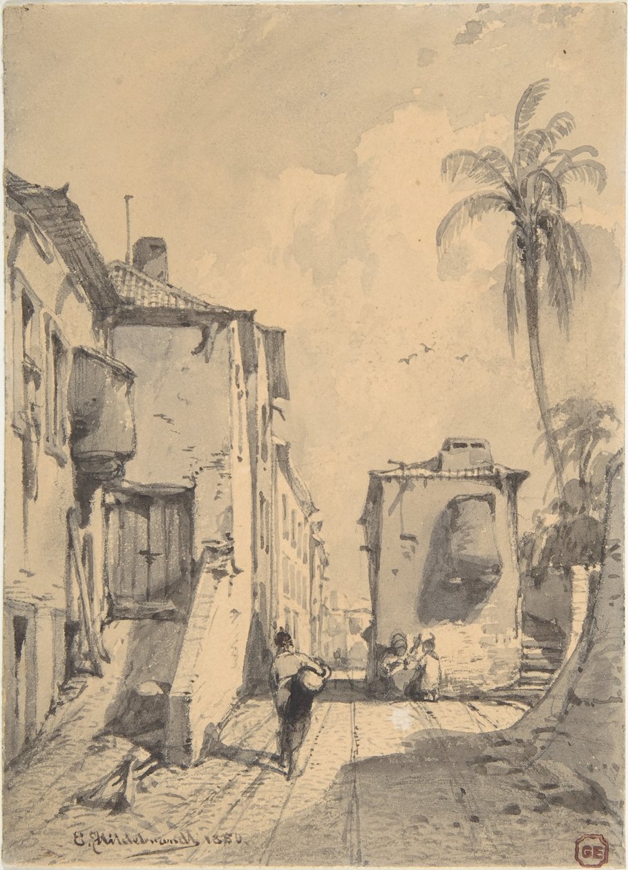 Orientalische Straßenszene von Eduard Hildebrandt