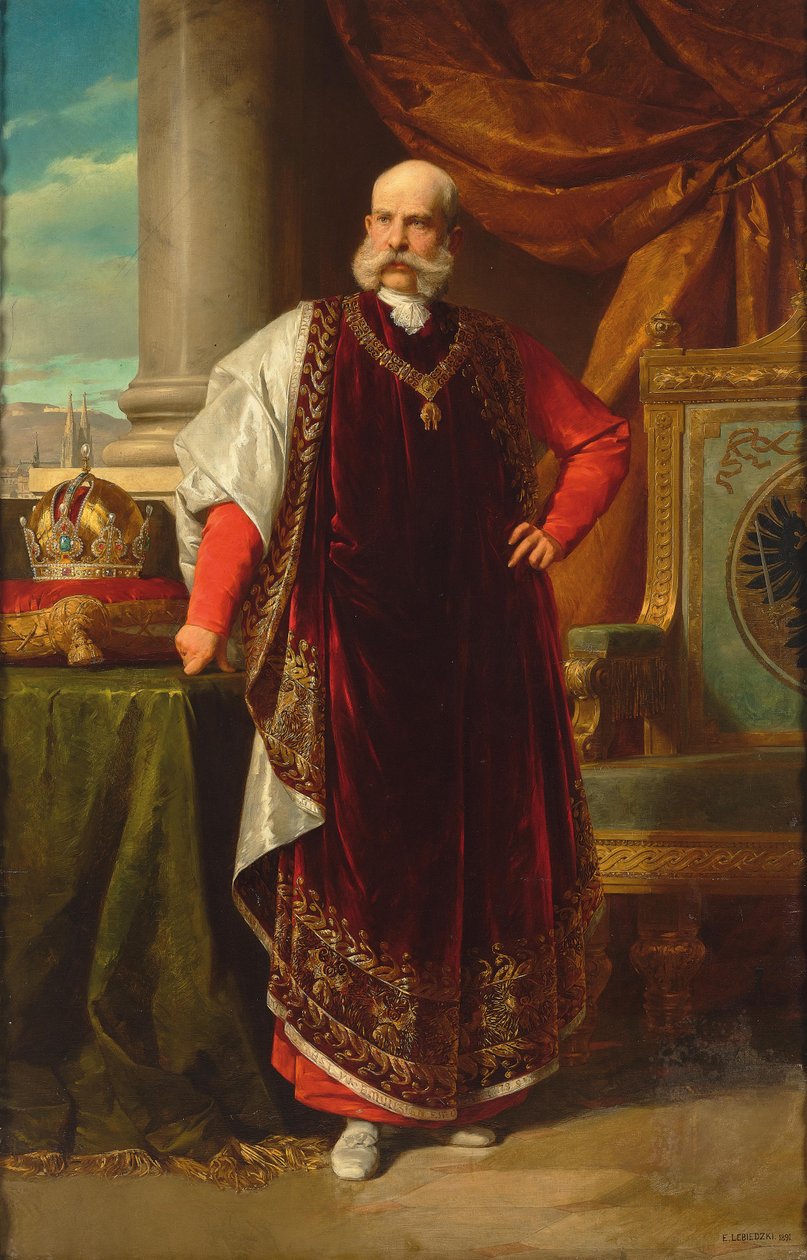 Porträt von Franz Joseph I. von Österreich als Großmeister des Goldenen Vlieses, 1891 von Eduard Lebiedzki