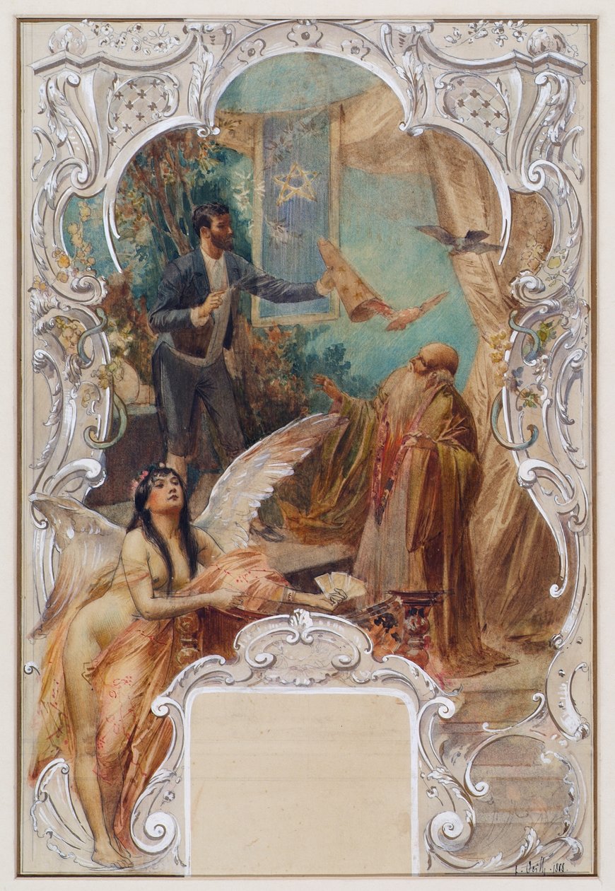 Taschenspieler (Entwurf für ein Wandgemälde im Varieté Ronacher, Wien) von Eduard Veith