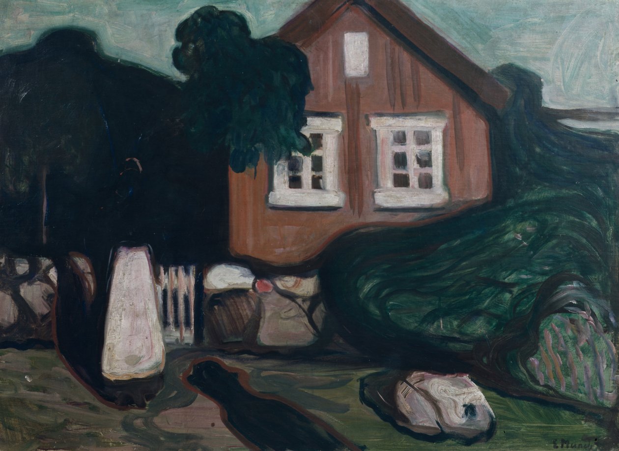 Haus im Mondlicht von Edvard Munch