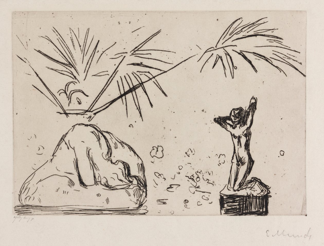 Interieur mit Skulpturen von Edvard Munch