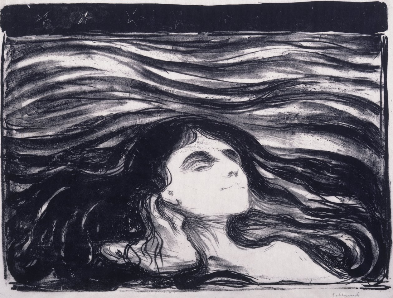 Liebende in den Wellen von Edvard Munch