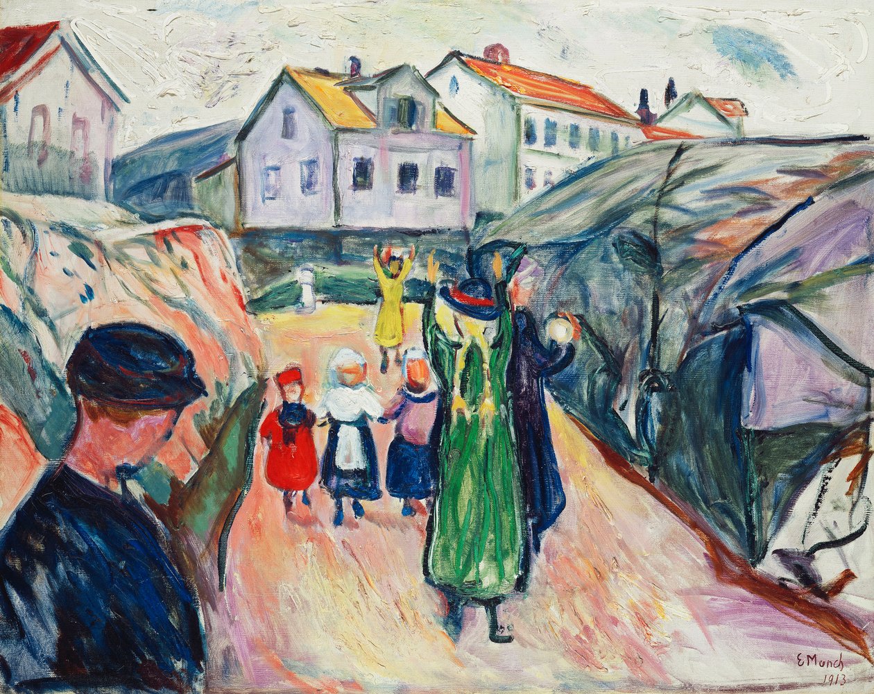 Straße in Kragero von Edvard Munch