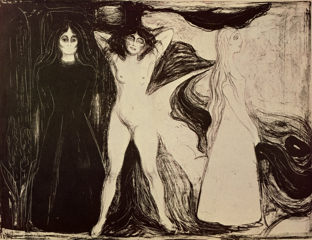 Frau in drei Stadien von Edvard Munch