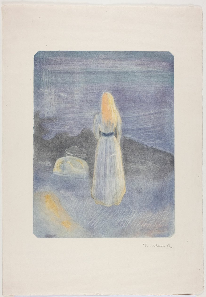 Junge Frau am Strand von Edvard Munch