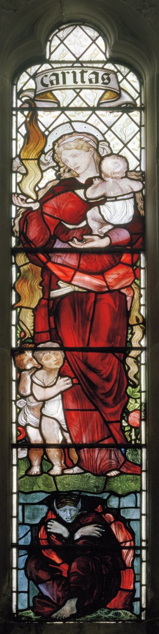 Rochdale, St Chad, Morris & Co., Edward Burne-Jones, Nächstenliebe von Edward Burne Jones