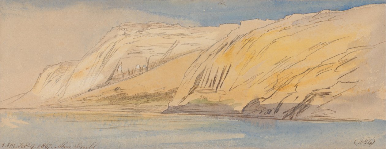 Abu Simbel, 13:00 Uhr, 9. Februar 1867 von Edward Lear