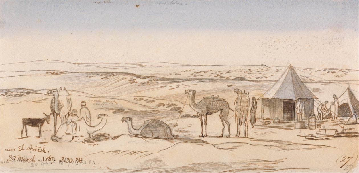 In der Nähe von El Areesh, 15:30 Uhr, 30. März 1867 von Edward Lear