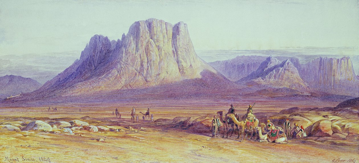 Der Kamelzug, Condessi, Berg Sinai, 1848 von Edward Lear