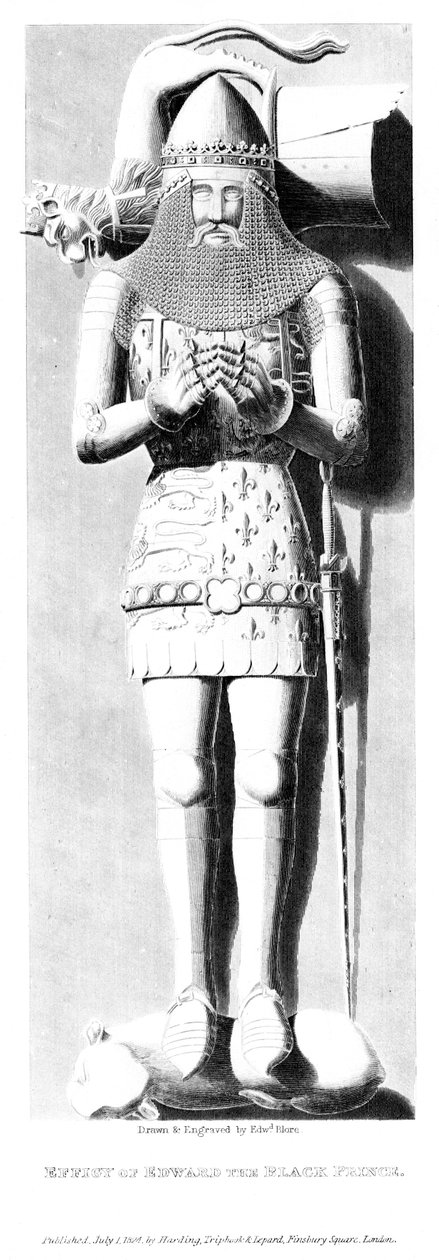 Abbild von Edward dem Schwarzen Prinzen 1330-1376, 1824 von Edward Blore