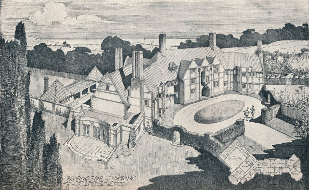 Kelling Hall, Norfolk. E Brantwood Maufe, A.R.I.B.A., Architekt von Edward Brantwood Maufe
