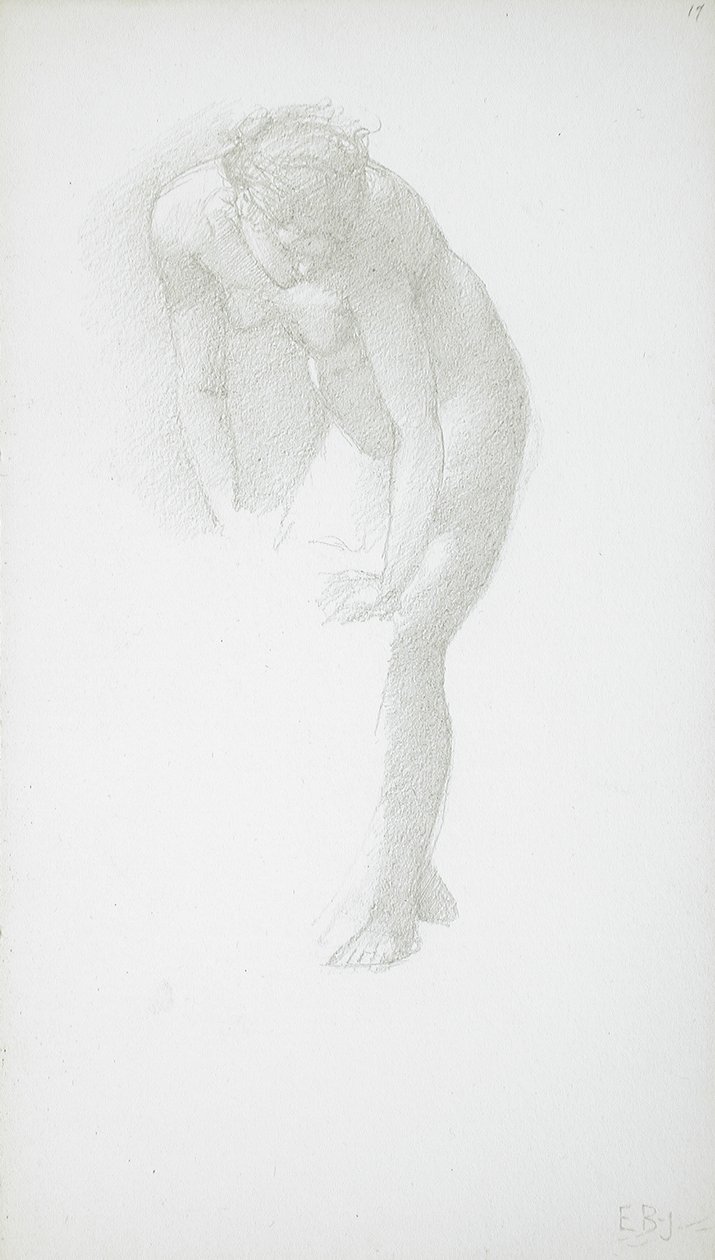 Sich biegender weiblicher Akt von Edward Burne-Jones