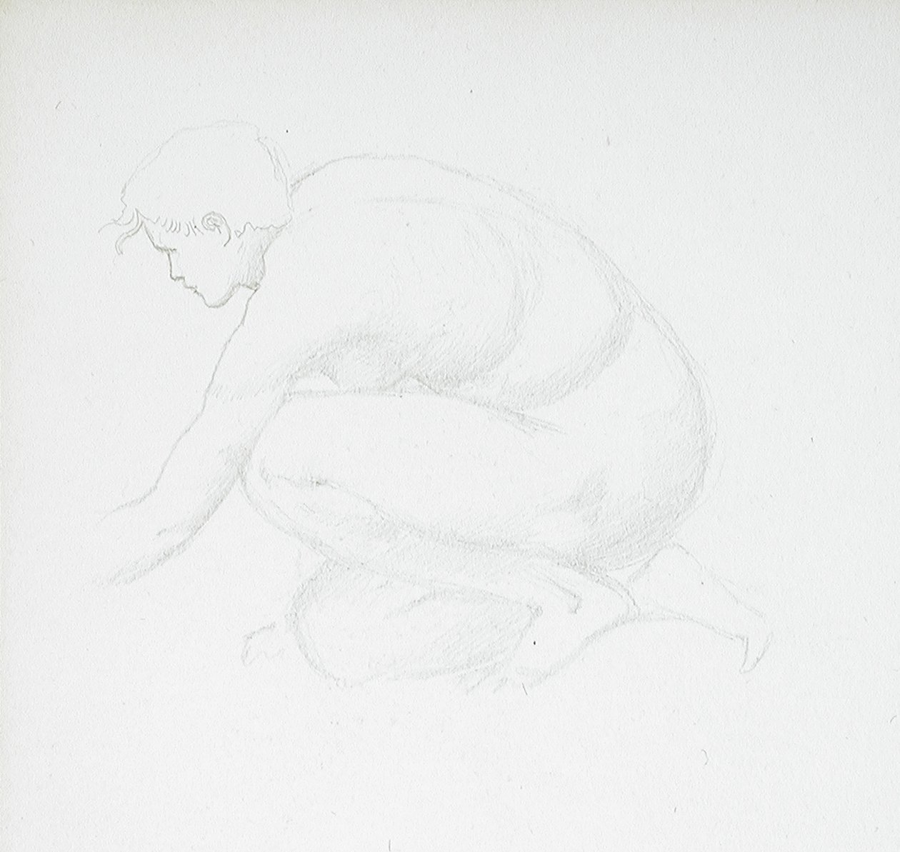 Kauernder weiblicher Akt von Edward Burne-Jones