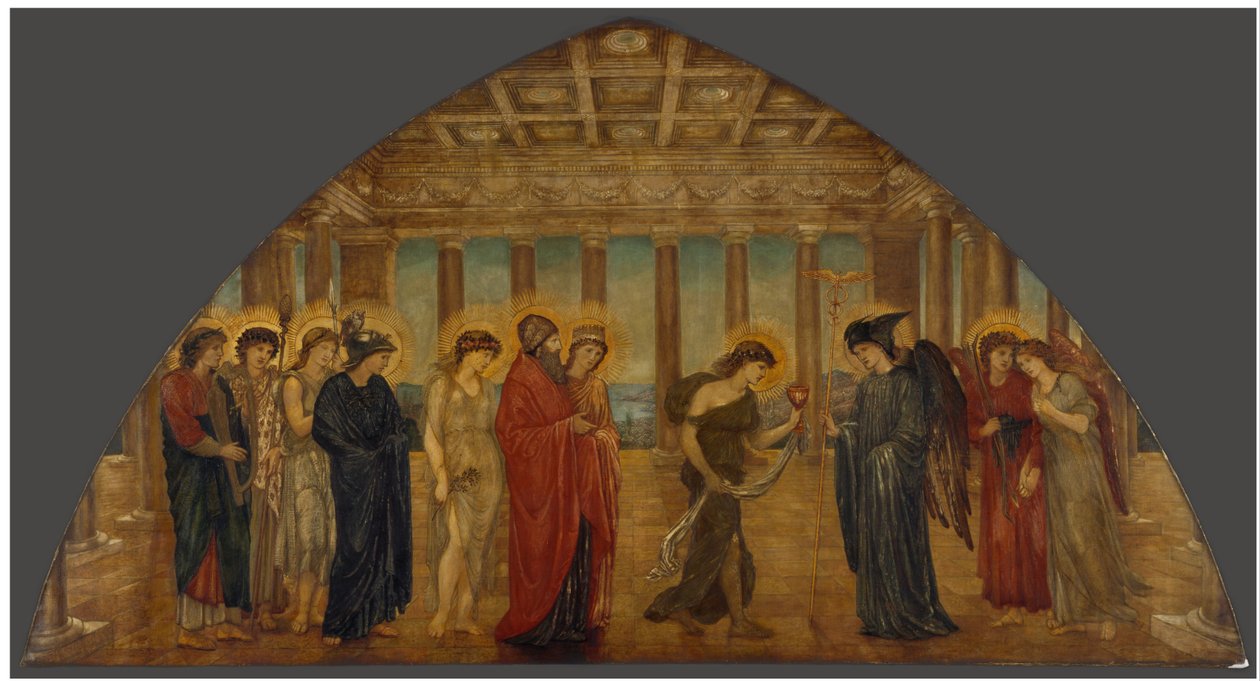 Cupid und Psyche - Palace Green Murals - Psyche betritt die Pforten des Olymp von Edward Burne-Jones