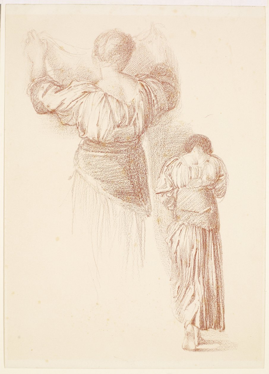 Studien von weiblichen Draperien, von hinten gesehen von Edward Burne-Jones