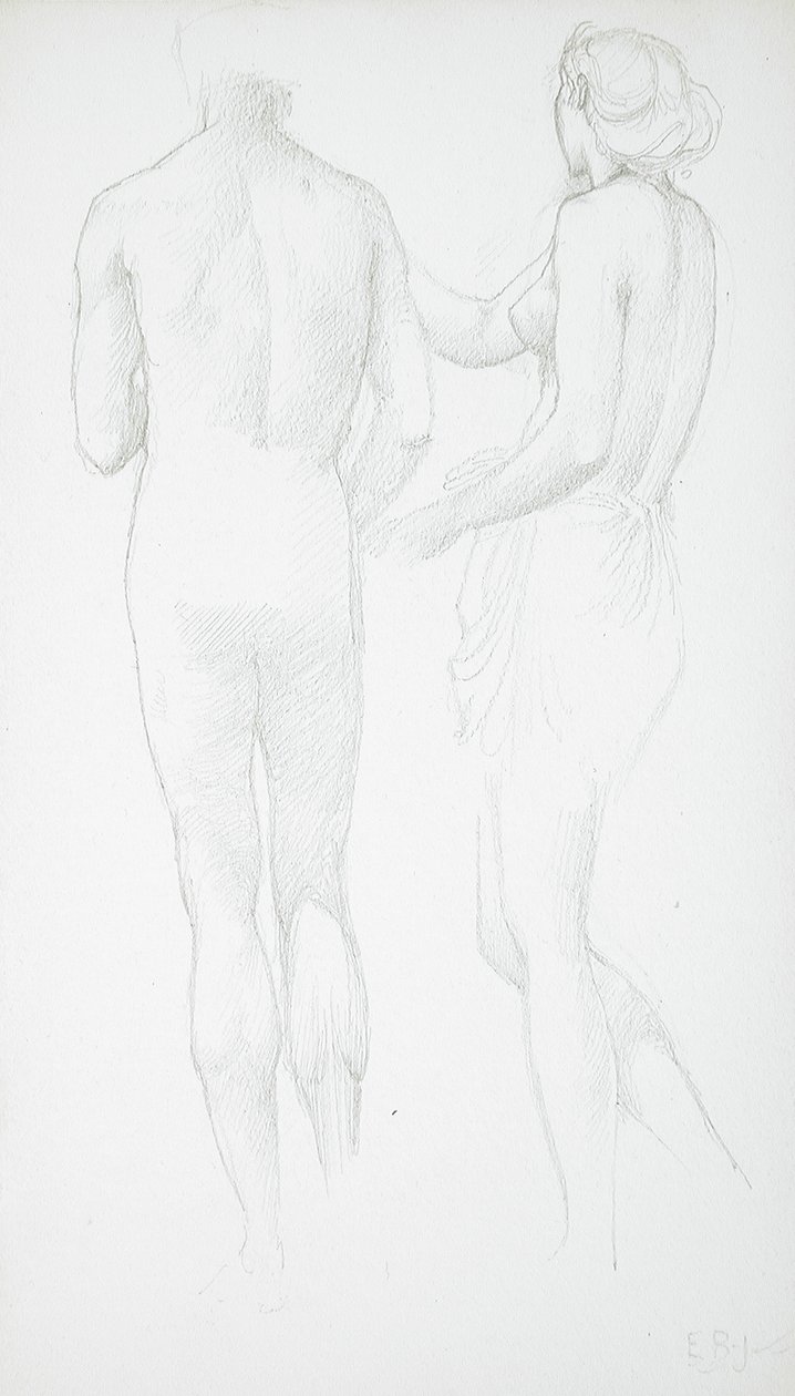 Zwei Akte von hinten gesehen von Edward Burne-Jones