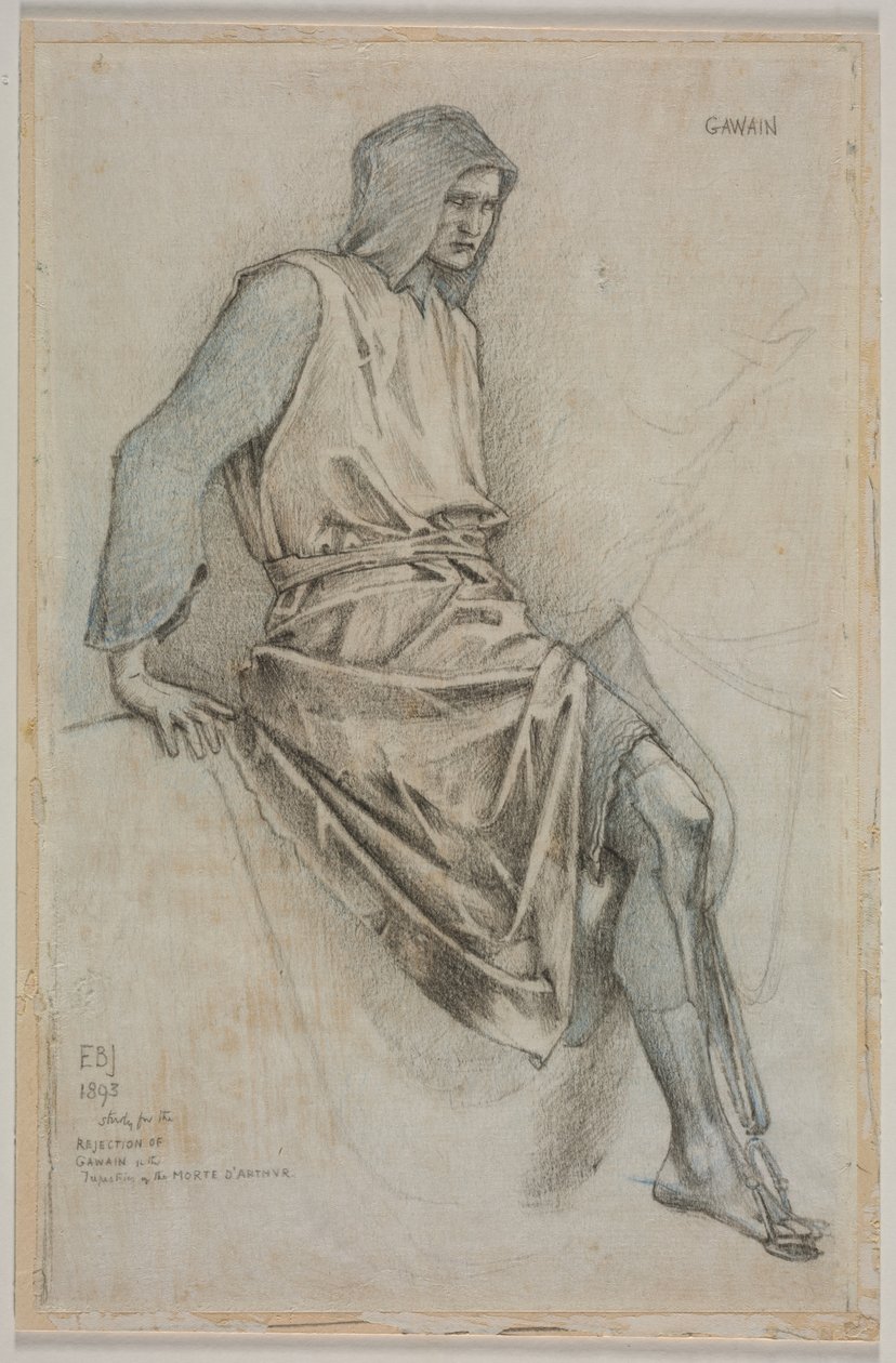 Studie für das Scheitern von Gawain aus den Heiligen Gral Wandteppichen von Edward Burne Jones