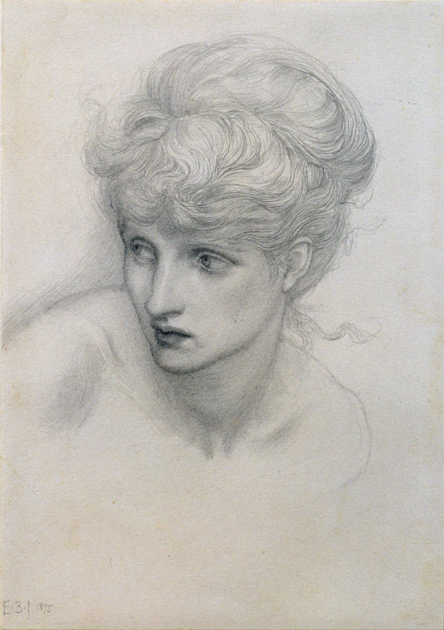 Studie eines Mädchens (siehe auch 198345) von Edward Burne Jones