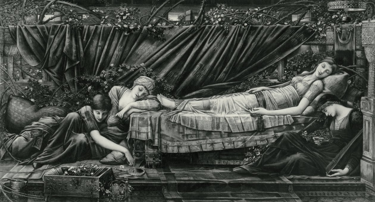 Die Rosenlaube, aus der Briar Rose Serie von Edward Coley (after) Burne Jones