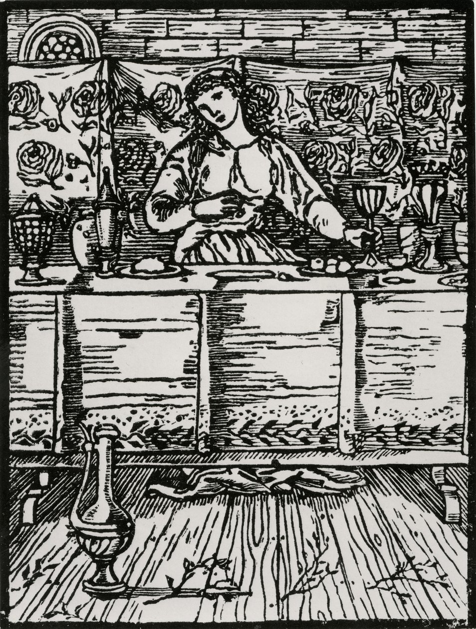 Das Lied, während sie isst von Edward Coley (after) Burne Jones