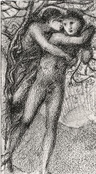 Phyllis und Demophoon, ca. 1868 (rosa Kreide) (s/w Foto) von Edward Coley Burne Jones