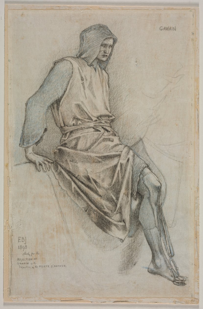 Studie zum Scheitern von Gawain aus den Heiligen Gral Tapisserien von Edward Coley Burne Jones