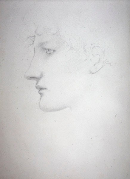 Studie eines Kopfes - Bessie Keane, um 1893 von Edward Coley Burne Jones