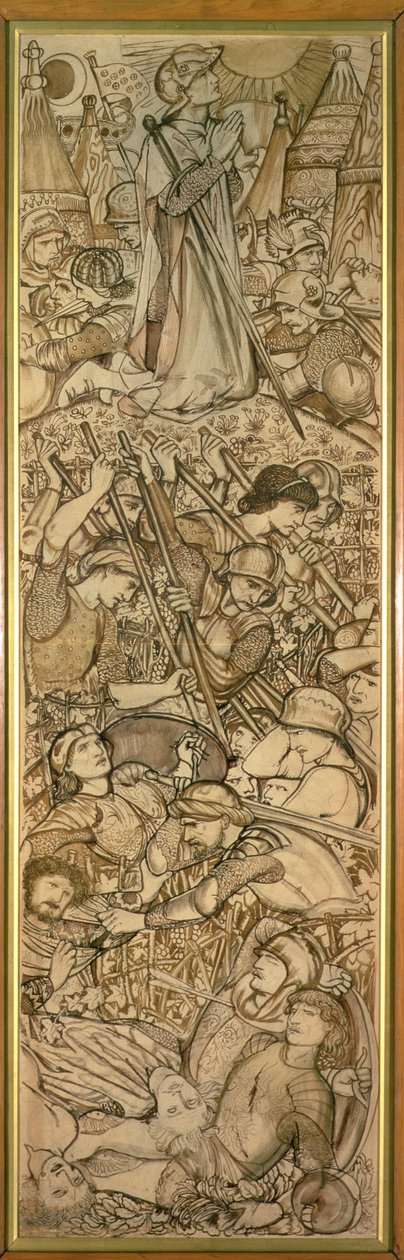 Die Schlacht von Beth-Horon - Josua befiehlt Sonne und Mond stillzustehen von Edward Coley Burne-Jones