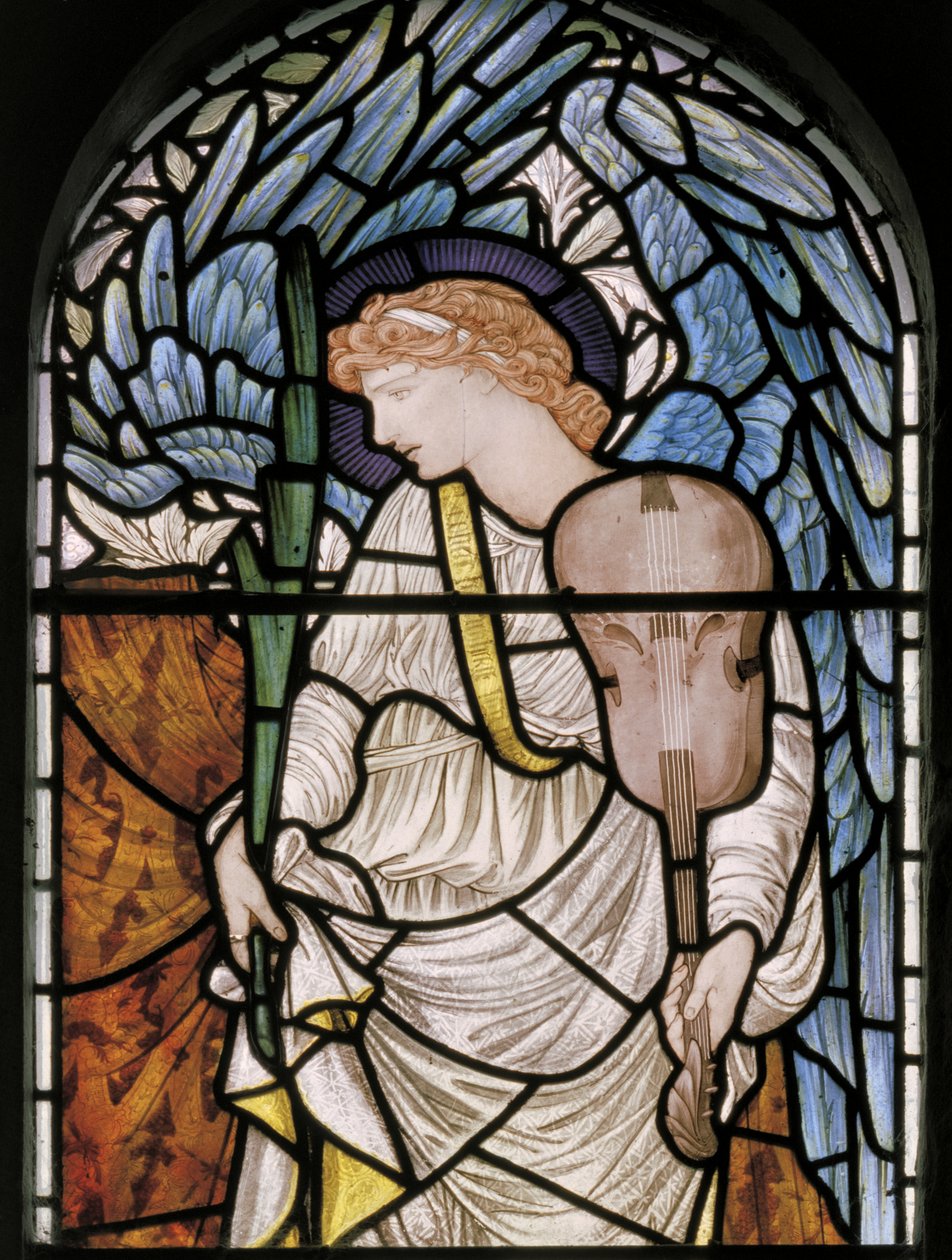Engel mit Palme & Geige, 1877 von Edward Burne Jones