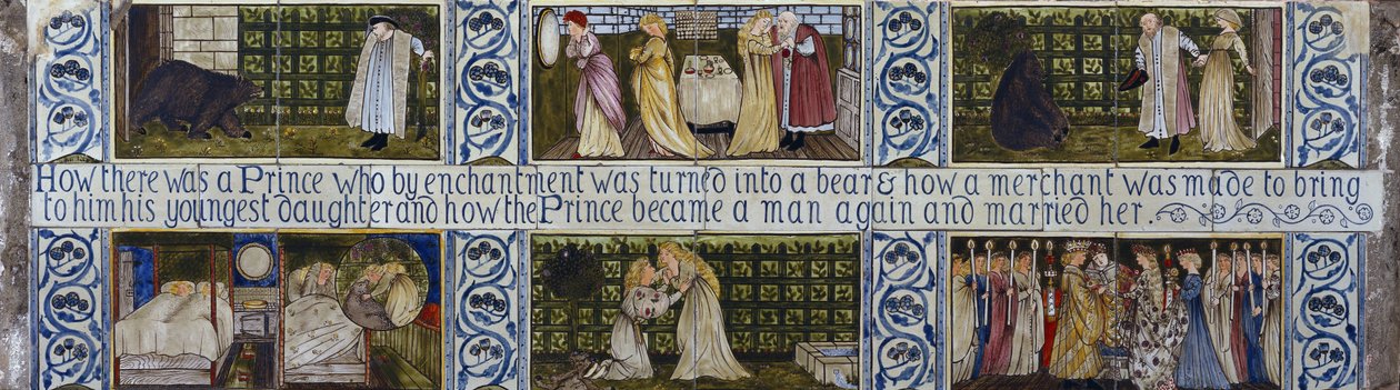 Die Schöne und das Biest Fliesenpaneel, Morris, Marshall, Faulkner & Co., ca. 1867 von Edward Burne Jones