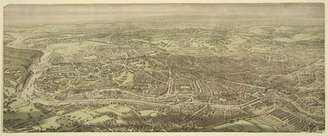 Vogelperspektive von Bristol von Edward Colston Lavars