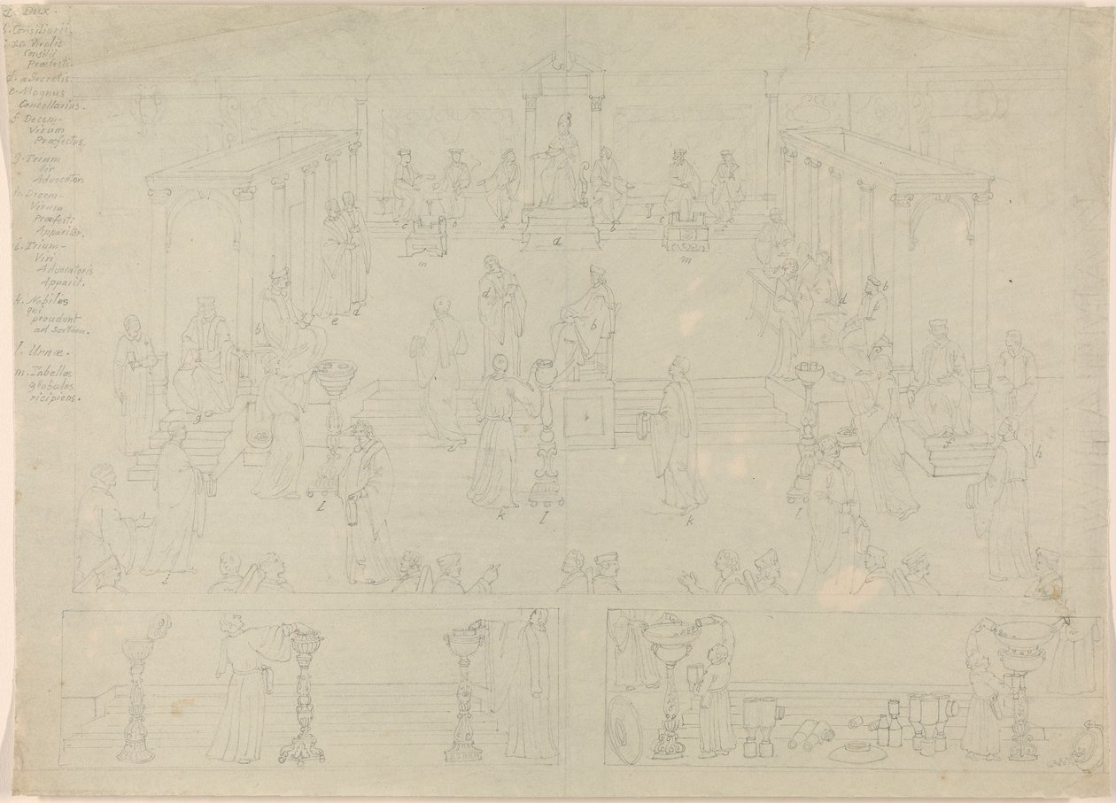 Entwurf für römischen Regierungssaal (?) von Edward Francis Burney
