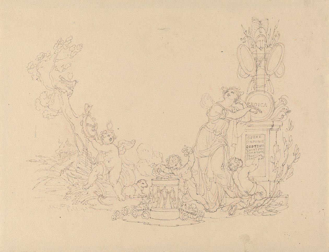 Entwürfe für Illustrationen zu Beethovens Werken von Edward Francis Burney