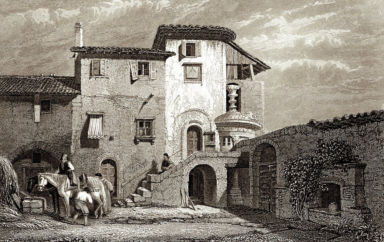 Residenz von Lord Byron 1811 von Edward Francis Finden