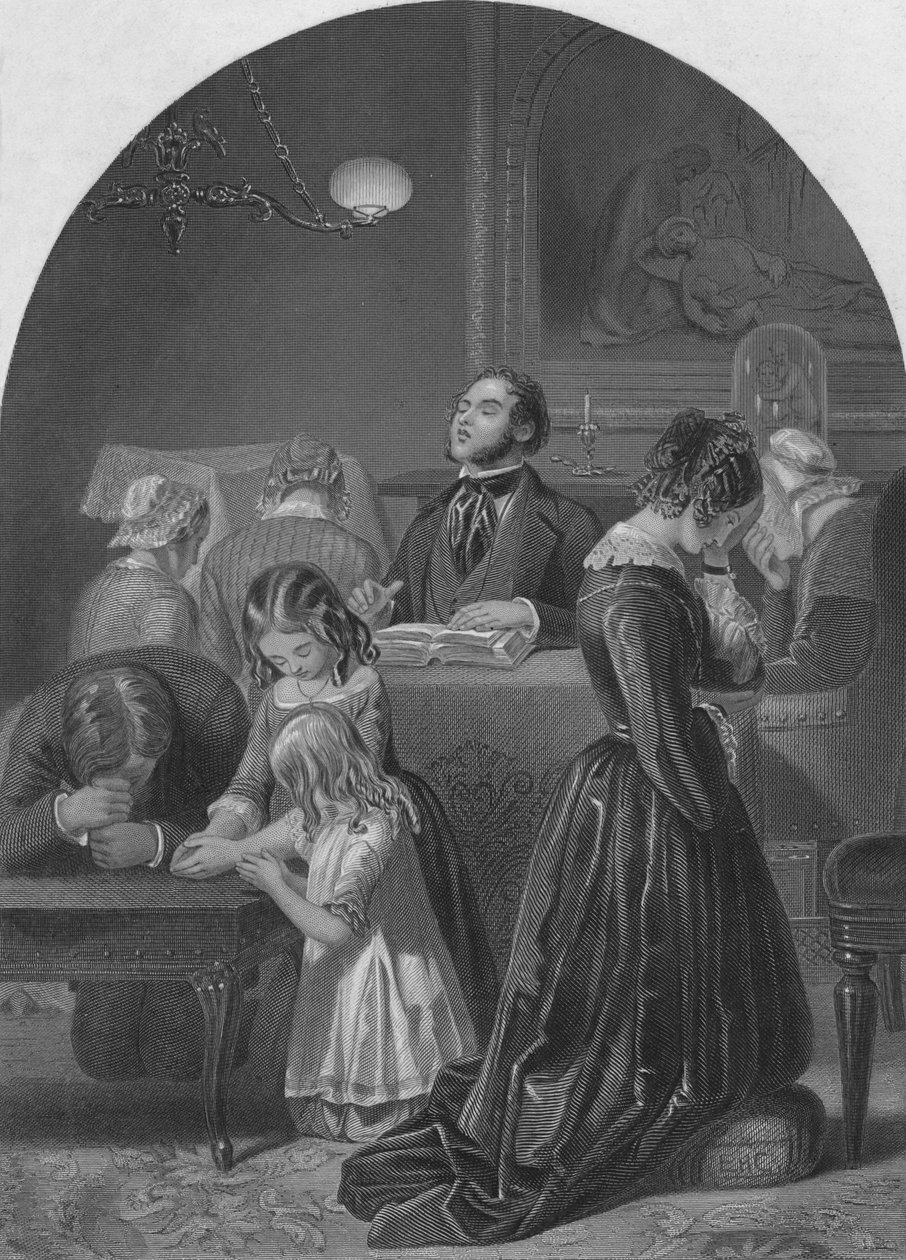 Familienandacht, um 1870 von Edward Henry Corbould