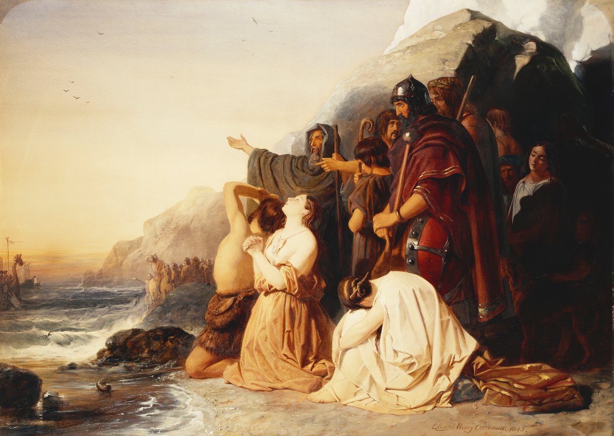 Die Briten beklagen die Abreise der letzten römischen Legion, 1843 von Edward Henry Corbould