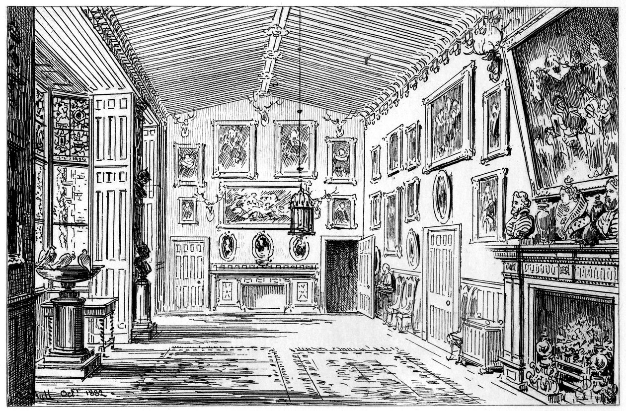 Die große Halle von Charlecote Park, Warwickshire, 1885 von Edward Hull