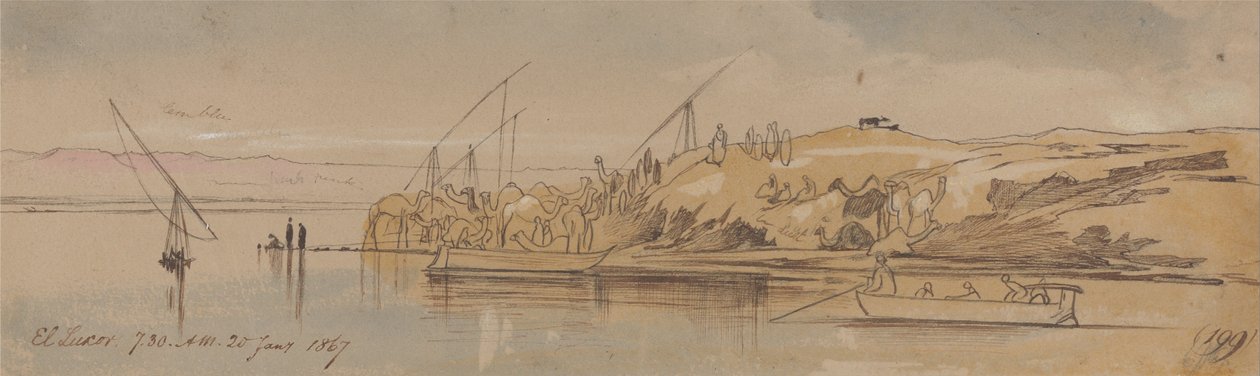Luxor, 7:30 Uhr, 20. Januar 1867 von Edward Lear