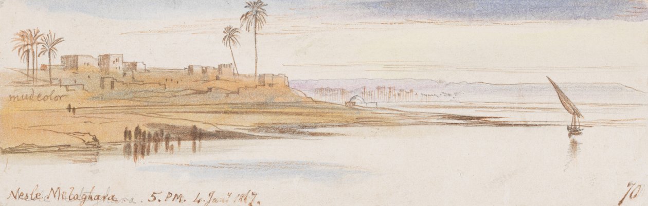 Nesle Melaghara; 17:00 Uhr, 4. Jan. 1867 (70) von Edward Lear