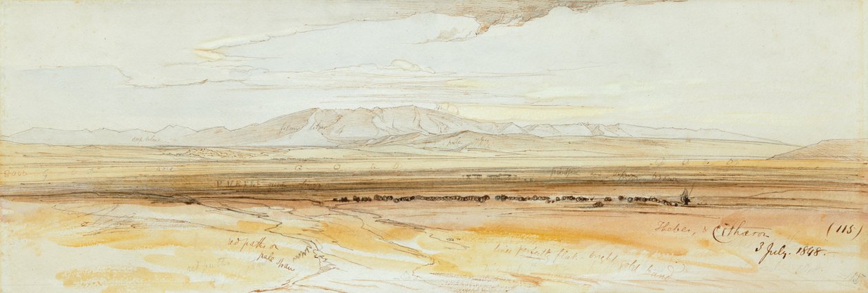 Zwei Ansichten von Theben von Edward Lear