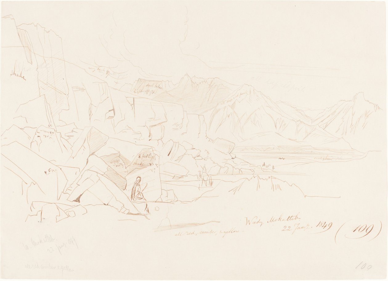 Wady Mokatteb, 1849 von Edward Lear